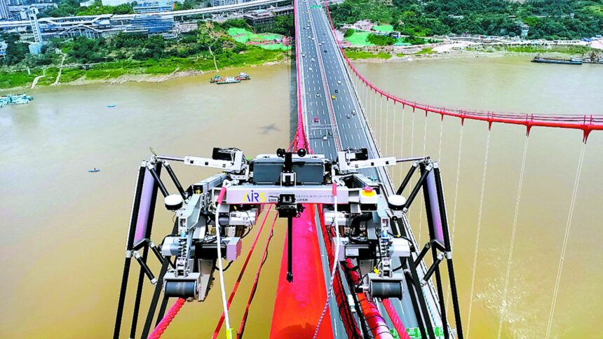 Robot Developed by Shenzhen Institute Used for Bridge Inspection